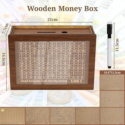 Hucha de madera con contador 10.000€